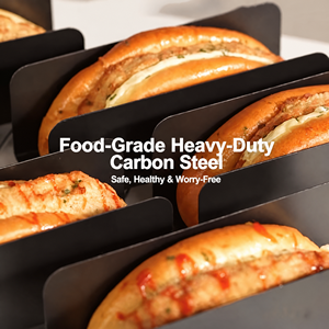 Teglia per panini hot dog in acciaio al carbonio, stampo antiaderente per baguette, supporto resistente al calore per teglie per panini, utensili da forno - Product Image 5