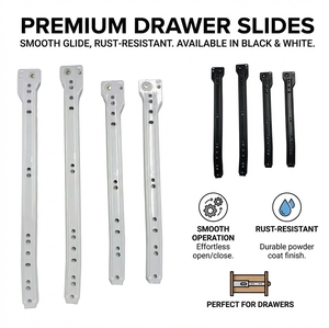 Rails de guidage <span class=keywords><strong>pour</strong></span> tiroirs en fer, options de couleur blanc et noir, résistants à la rouille, excellent rapport qualité-prix - Product Image 4