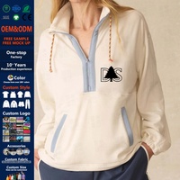 Pull-over en molleton de coton à demi-zip style universitaire décontracté pour entraîneurs de basketball avec cordon de serrage