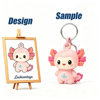 Porte-clés Canard Gelée Mignon Kawaii, Pendentif Bouteille Transparente Bleue, Figurine Miniature 3D en PVC, Breloque de Sac Personnalisée