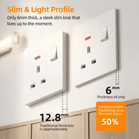 KESHIQI Interrupteur mural et prise ultra-minces de type 86, ignifuges, en PC, personnalisables avec logo, certifiés CE, pour maison et hôtel – Vente chaude
