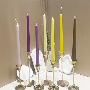 ديكور عشاء الزفاف لون رومانسي متدرج شمعة مخروطية طويلة مصنوعة يدويًا تخصيص لون الشموع 4 في 1 - Product Image 6