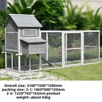 Poulailler extérieur en bois massif, cage pour animaux de compagnie, résistant à la pluie, protection solaire, anticorrosion, pour balcon, toutes saisons, petit, simple, classique