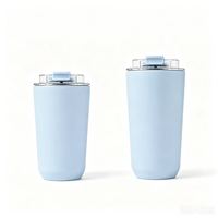 Gobelet isotherme à double paroi en acier inoxydable 380 ml 480 ml avec couvercle rabattable, tasse à café, cadeaux d'affaires, personnalisation du logo, bureau