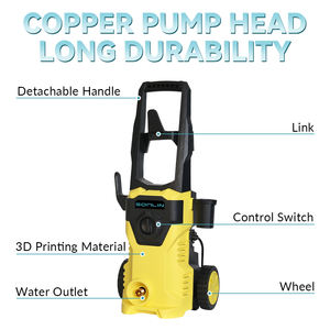 منظف ضغط كهربائي محمول للاستخدام المنزلي، 220 فولت، 1800 واط، 150 بار، يعمل بالماء البارد مع مسدس ماء لغسيل السيارات - Product Image 4