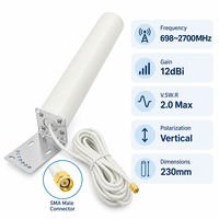 Antenne externe 4G LTE FEIYIXUN 698-2700 MHz pour connecteur mâle, polarisation verticale 230 mm, gain 12dBi, cellulaire
