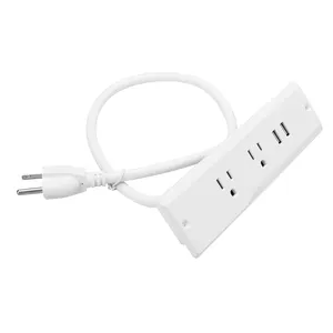 Recessed Power Strip with USB-C Port, 2 Outlets Power Bar with USB Charging, NEMA 5-15 ETL Certification