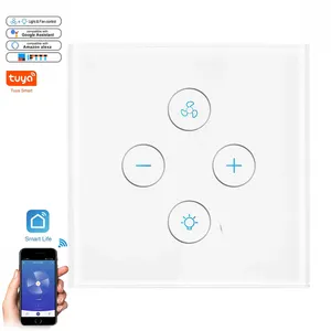 Pengendali Jarak Jauh Nirkabel EU/UK/Sakelar Lampu/Sakelar Kipas Wifi Pintar Cocok dengan Alexa/GoogleHome/IFTTT