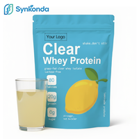 Poudre de Protéine de Lactosérum au Citron 20G Protéines Supplément Sportif Sans Gluten Zéro Sucre Sûr pour le Transit Intestinal Isolat de Lactosérum de Bovins Élevés en Pâturage Vrac