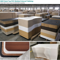Plateau de table en bois plaqué PVC MDF de style design moderne, disponible en noir et blanc, niveau E1, usage commercial, différentes tailles