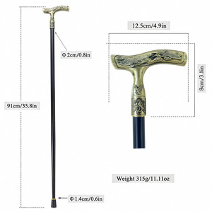 Canne de marche pour homme en alliage d'aluminium 91 cm noire pour la randonnée en plein air - Product Image 1