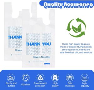 Bolsas de plástico tipo camiseta para compras, reutilizables y desechables para restaurantes, tiendas de conveniencia, alimentos y supermercados - Product Image 4
