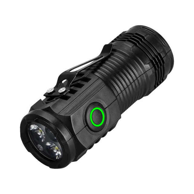 3030 LED Flashlight ABS Plastic Built-in 14500 Battery 400mAh with Magnetic and Iron Pen Clip USB Rechargeable