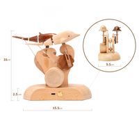 Sculpture Cinétique Automatique en Bois Faite à la Main en Forme de Dauphin, Certifiée CE RoHS, OEM ODM Personnalisée pour les Boutiques de Cadeaux de la Saint-Valentin, Vente en Gros