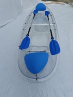 Kayak transparent tandem pour 2 personnes, fond transparent, canoë cristallin avec siège et pagaie pour les aventures en plein air