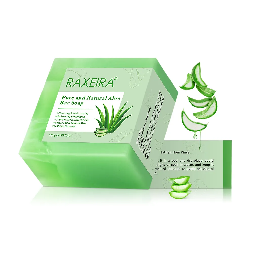 Özel etiket doğal temizlik nemlendirici ferahlatıcı nemlendirici Aloe Vera E vitamini yüz banyosu ile kalıp sabun
