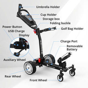 Hoogwaardige Woaher EST3 Elektrische Golfkar 500W Dubbele Motor Afstandsbediening Aluminium Bagagekar 30kg Draagvermogen 6km/u Snelheid - Product Image 2