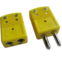 Konektor Termokopel Miniatur Industri Kustom Tipe K J T dengan Pin Datar untuk Produsen Instrumen