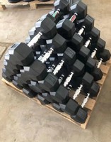 Haltères hexagonaux en caoutchouc avec noyau en fonte de haute qualité - Vente directe du fabricant pour la musculation, le fitness et les exercices de relaxation musculaire