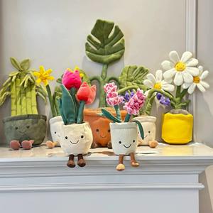 Gelée Tulipes Jonquilles Plantes En Pot En Peluche Jouet Daisy <span class=keywords><strong>Monstera</strong></span> Deliciosa Orchidée Bouquets Poupées En Peluche Fleur Article Décoratif - Product Image 1