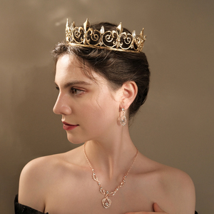Halloween Regina Del Partito Corona Oro Cosplay Tiara Miss Universo Hijab Diademas Sposa di essere Negozio Da Sposa Aung Corona - Product Image 2