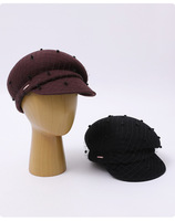 Nouveau Béret en Laine Automne-Hiver pour Femme, Casquette Gavroche Rétro à Pois en Maille, Style Artiste, Mode Européenne Vintage