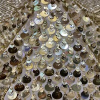 Tissu de fête luxueux écologique 2026, style européen et américain, avec dentelle, sequins, broderie et perles, personnalisable OEM, échantillon gratuit