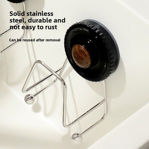 Suction Cup Sponge Drain Rack No-Drill Kitchen Cover Steel Wool Storage Wall-Mounted <b>Hook</b> <b>Shelf</b> Single - Product Image 4