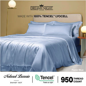 Natural Luxurio 950TC Lyocell Super Single Juego de cama 4 piezas | Sábana ajustada suave y duradera Transpirable Hotel Ropa de cama de lujo - Product Image 4