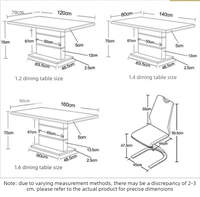 Ensemble de table à manger carrée XMSJ YM01 avec 4 et 6 chaises, finition dorée moderne de luxe, meubles de salle à manger réglables