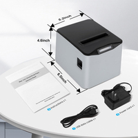 Impresora Térmica de Recibos POS Inalámbrica Transparente de 80 mm y 3 Pulgadas para Restaurantes, Interfaz USB, Bluetooth y LAN con Cortador Automático