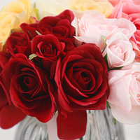 Bouquet de roses artificielles Carola au toucher réel, fait main, hydratant, pour la décoration de mariage, de Noël et de la maison (vente en gros)