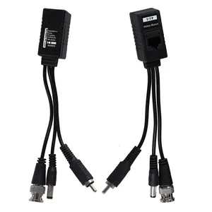 Reliable supplier New coming 1 Pair 3 in 1 Plug BNC Male to RJ45 Audio Video Power Balun Transceiver for CCTV Camera