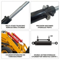 Cylindre hydraulique à double action pour machines agricoles, prix usine, pour le contrôle de la profondeur du cultivateur