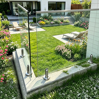 Edelstahl-Pool-Glaszaun, rahmenloses Balkongeländer für den Außenbereich, Glas-Treppenhandlauf, Glas-Spigot-Geländer für Villa und Apartment