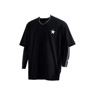 Men's Casual Oversized Knitted 240gsm 100% Cotton Silicone Printed <b>Star</b> Letter Unique Fashion T-<b>Shirt</b> - Product Image 1