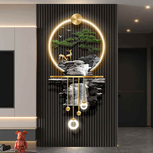 Decorazione Murale Artistica in Acrilico e Metallo con LED Luminosi, Dipinti di Paesaggi e Nature Morte di Lusso per Uso Domestico, Direttamente dalla Fabbrica - Product Image 1