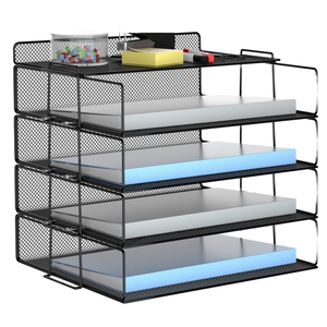 SAM Office Home - Bandeja de Malla Metálica para Documentos A4 de 4 Niveles, 20x20cm, Diseño Moderno, Organizador de Escritorio/Archivos - Product Image 1