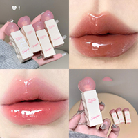 Brillant à lèvres clair et hydratant finition miroir, brillant à lèvres de maquillage blanc et longue durée étudiant fête bouche rouge couleur des lèvres