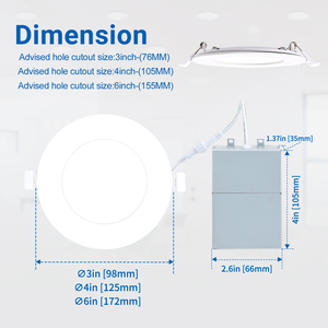 Illuminazione da Interno: Faretti <span class=keywords><strong>LED</strong></span> a Incasso Sottili da 3, 4 e 6 Pollici, Dimmerabili 5CCT 9W per Soffitti di Casa e Ufficio - Product Image 2
