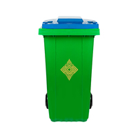 Poubelle de recyclage en plastique à grande capacité, 4 compartiments, code couleur, pour les déchets urbains