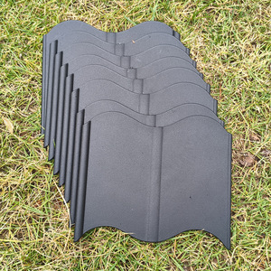 Paneles de Cerca Ondulados para Jardín, 160x138mm, PP Negro, Fácil de Montar, Decoración de Paisaje - Product Image 2