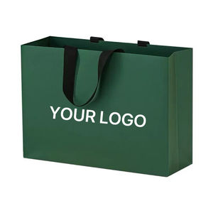 Bolsa de Papel Verde de Alta Calidad con Logotipo Impreso Personalizado, Bolsas de Papel para Compras, Embalaje de Cartón para Ropa, Bolsa de Regalo Kraft - Product Image 1