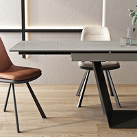 Table à manger extensible de luxe 6 places en pierre frittée, ensemble table et 6 chaises, mobilier de Chine, Guangdong, usine de Foshan