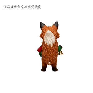 รูปปั้นสุนัขจิ้งจอกคริสต์มาสแบบกำหนดเอง - ของตกแต่งเรซิ่นพร้อมกระดิ่งทองและโบว์ ของขวัญวันหยุดสำหรับตกแต่งบ้านในสหรัฐอเมริกา/ยุโรป - Product Image 4