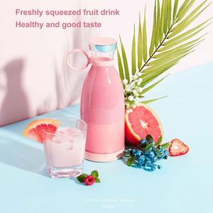 Wholesale Portable 380ml Fruit Juice Blender Stainless Steel Blades USB Charging Manual Juicer Color <b>Box</b> Packaging Vegetables - Product Image 2