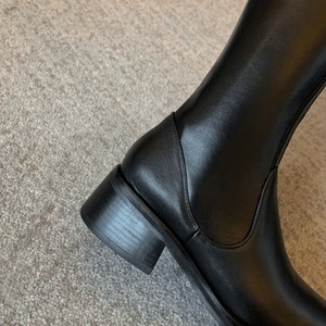 Noir solide de haute qualité en cuir bottes longues femme bottes d'<span class=keywords><strong>équitation</strong></span> chaussures de mode pour femme, <span class=keywords><strong>fille</strong></span> - Product Image 4