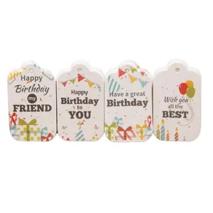 Großhandel glücklich geburtstag aufkleber tag-Großhandel RTS Greenery Editable Happy Birthday Tags