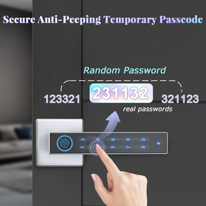 Hiện Đại Hợp kim kẽm phòng ngủ điện cửa gỗ thông minh cửa vuông khóa xử lý Khóa vân tay + ứng dụng + mã + chìa khóa - Product Image 4