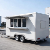 Camion de restauration rapide BBQ, remorque de cuisine mobile, acier inoxydable, résistant à la rouille, remorque mobile pour en-cas, hot-dogs, crème glacée, restaurant